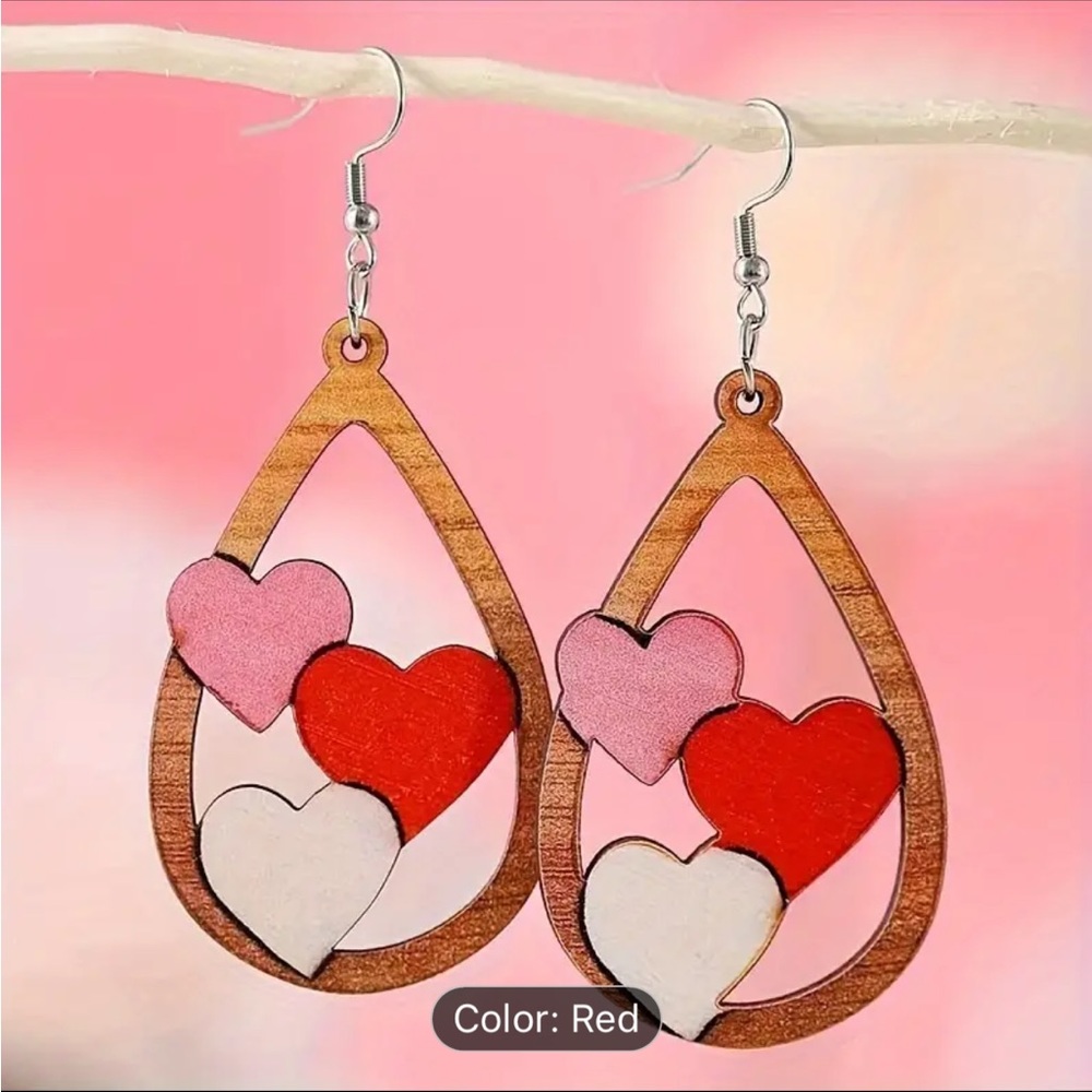 lightweight double sided heart earrings - Picture 6 of 6
